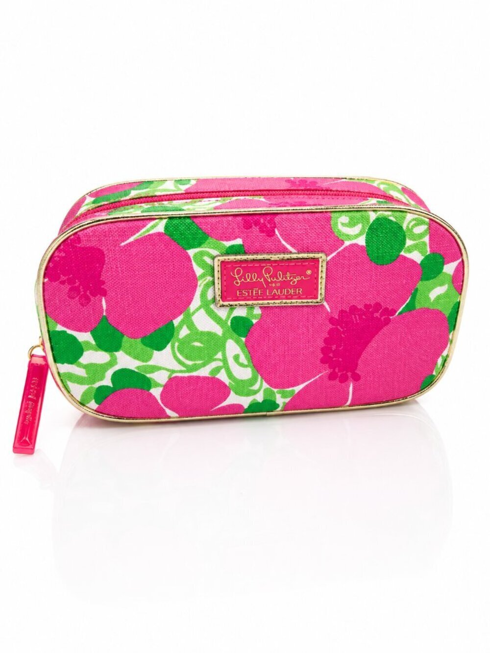 LILLY PULITZER x Estee Lauder Pink Cosmetic Makeup Case Pouch NEW